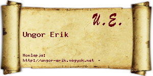 Ungor Erik névjegykártya